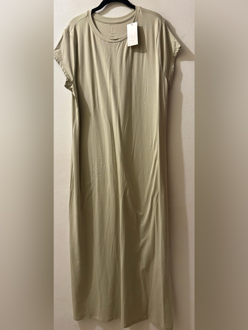 A new day Women’s XXL Light Olive Green maxi T-shirt dress